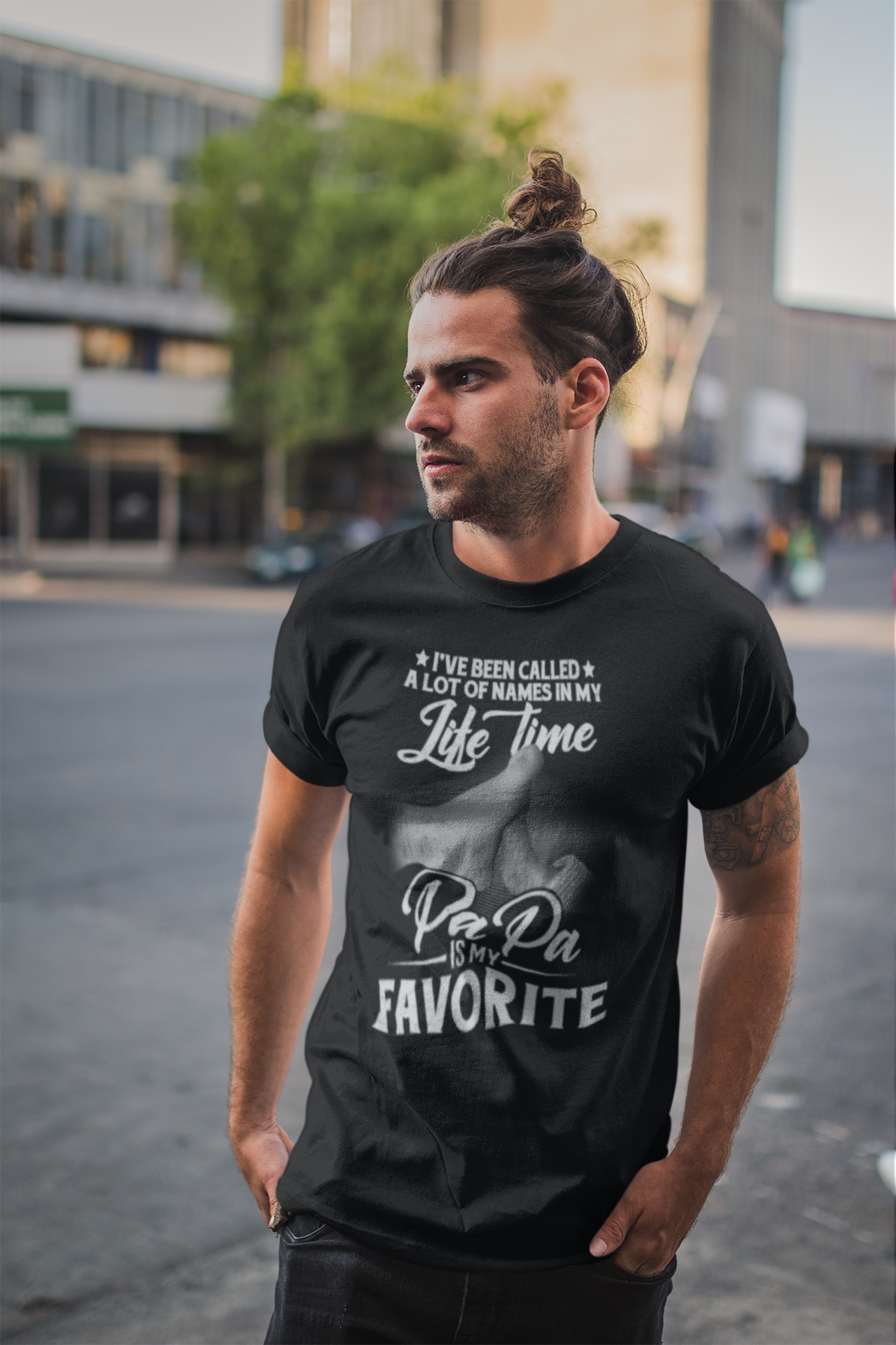 ULTRABASIC Men's Graphic T-Shirt Papa Is My Favorite - Vintage Shirt - Father's Day