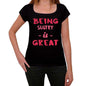 Sultry Being Great Black Womens Short Sleeve Round Neck T-Shirt Gift T-Shirt 00334 - Black / Xs - Casual