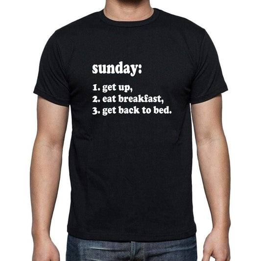 Sunday To Do List Black Gift T Shirt Mens Tee Black 00205