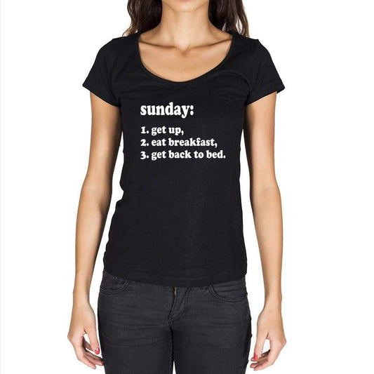Sunday To Do List Black Gift Tshirt Black Womens T-Shirt 00206