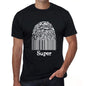 Super Fingerprint Black Mens Short Sleeve Round Neck T-Shirt Gift T-Shirt 00308 - Black / S - Casual