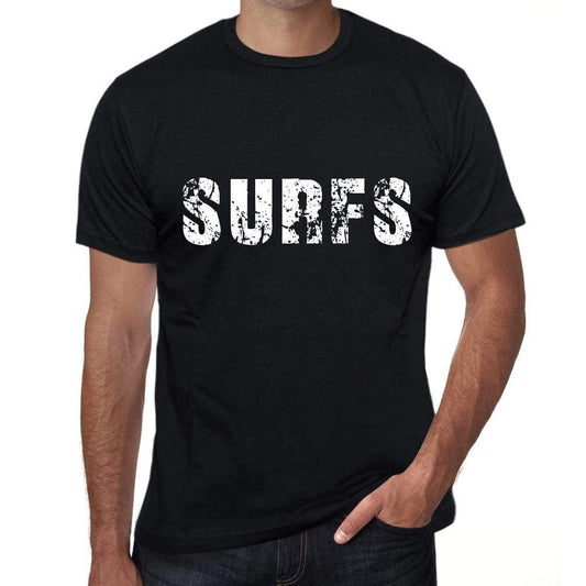 Surfs Mens Retro T Shirt Black Birthday Gift 00553 - Black / Xs - Casual