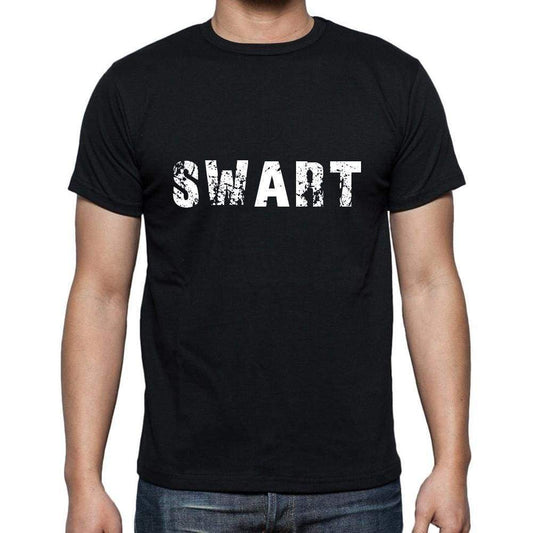 Swart Mens Short Sleeve Round Neck T-Shirt 5 Letters Black Word 00006 - Casual
