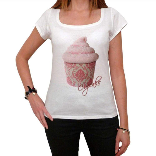 Sweet Pink Sugar Jumbo Cupcake Womens Short Sleeve Scoop Neck Tee 00152