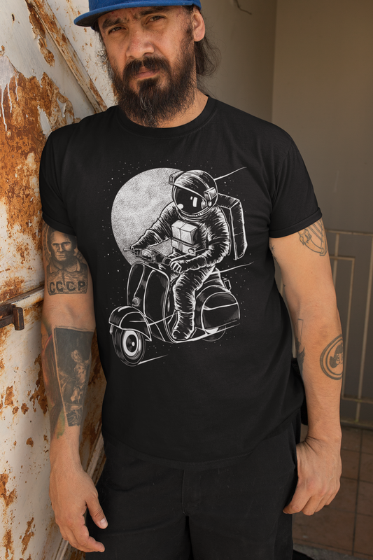 ULTRABASIC Men's Graphic T-Shirt Delivery to the Space - Funny Astronaut Shirt