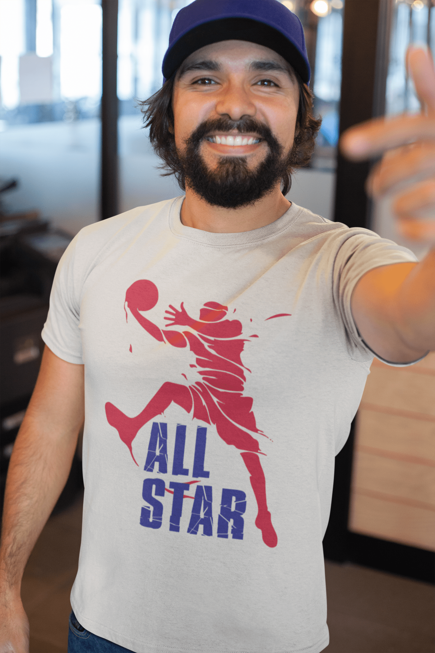 Men's Graphic T-Shirt All Star Basketball Player Vintage White Round Neck