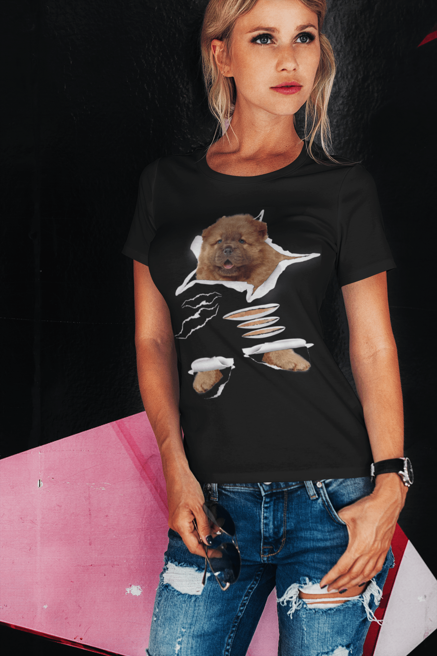 T-shirt biologique ULTRABASIC pour femmes - Chow Chow - Chemise pour chien drôle - Vêtements pour chiens