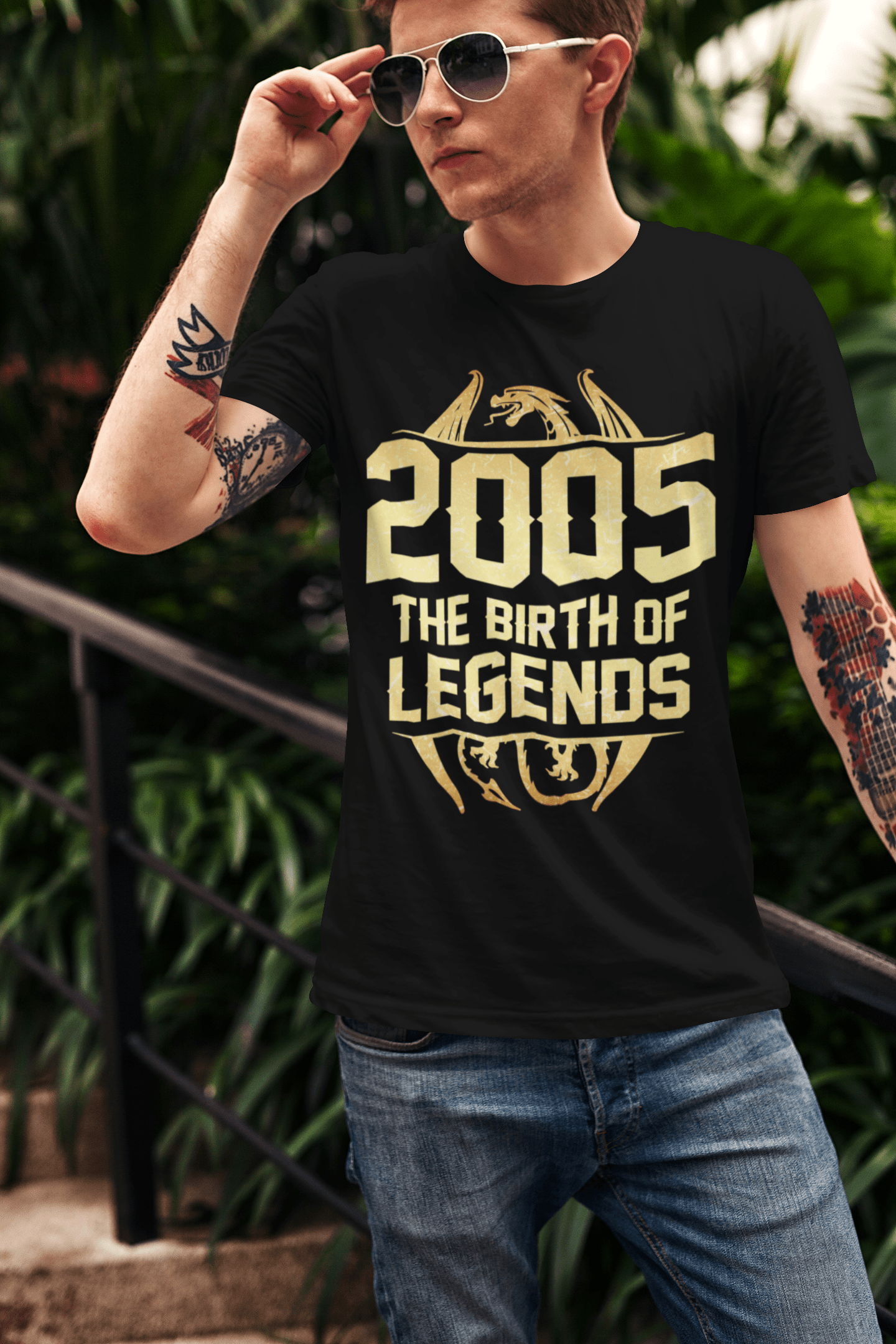 ULTRABASIC Men's T-Shirt Vintage 2005 the Birth of Legends - 15th Birthday Gift Tee Shirt