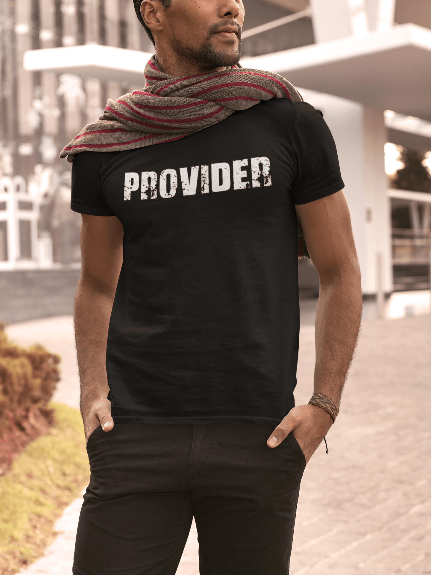 provider , white letters, Men's Short Sleeve Round Neck T-shirt 00007
