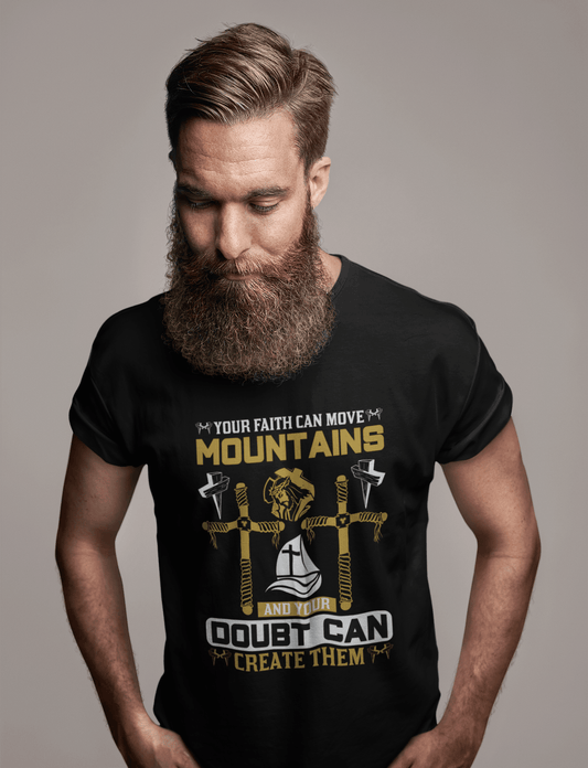 T-shirt ULTRABASIC pour hommes Faith can Move Mountains - Chemise religieuse chrétienne