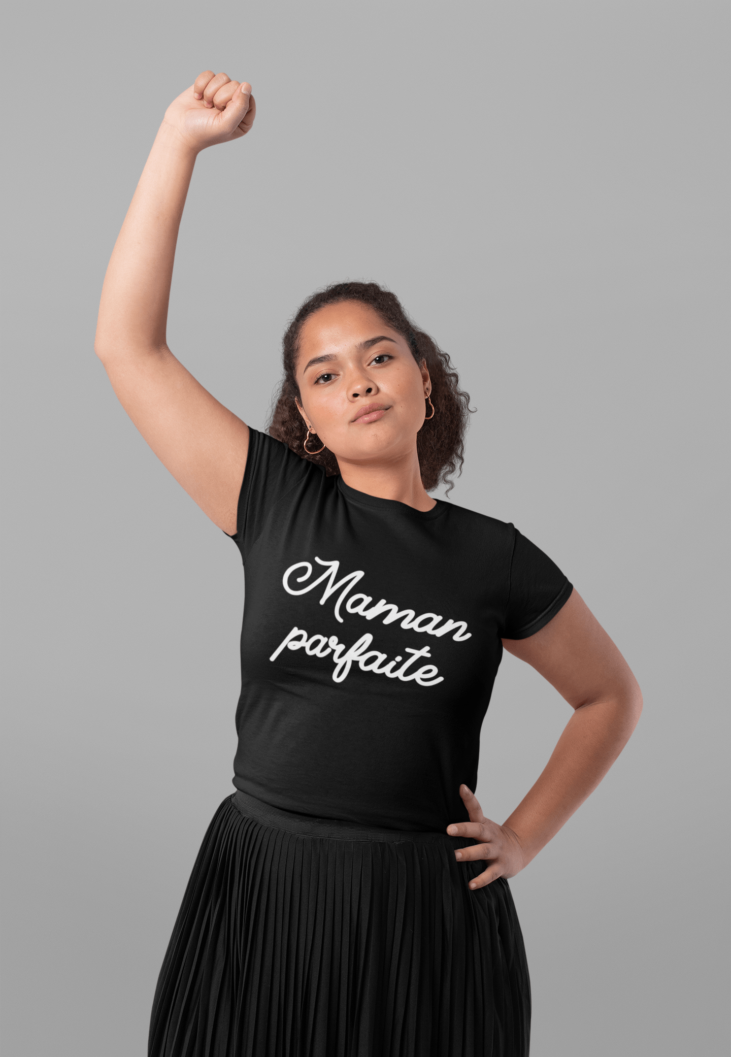 Ultrabasic - Femme Graphique Maman Parfaite Imprimé T-Shirt Deep Black