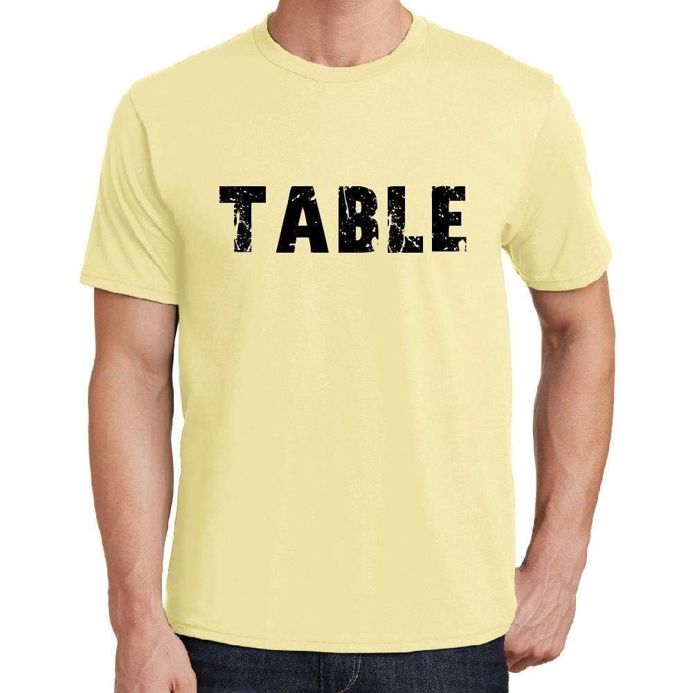 Table Mens Short Sleeve Round Neck T-Shirt 00043 - Yellow / S - Casual