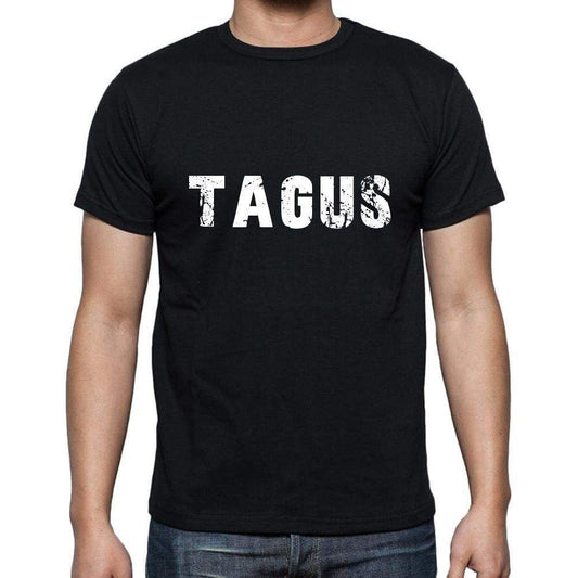 tagus Men's Short Sleeve Round Neck T-shirt , 5 letters Black , word 00006 - Ultrabasic