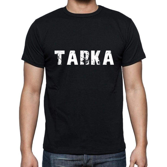 Tarka Mens Short Sleeve Round Neck T-Shirt 5 Letters Black Word 00006 - Casual