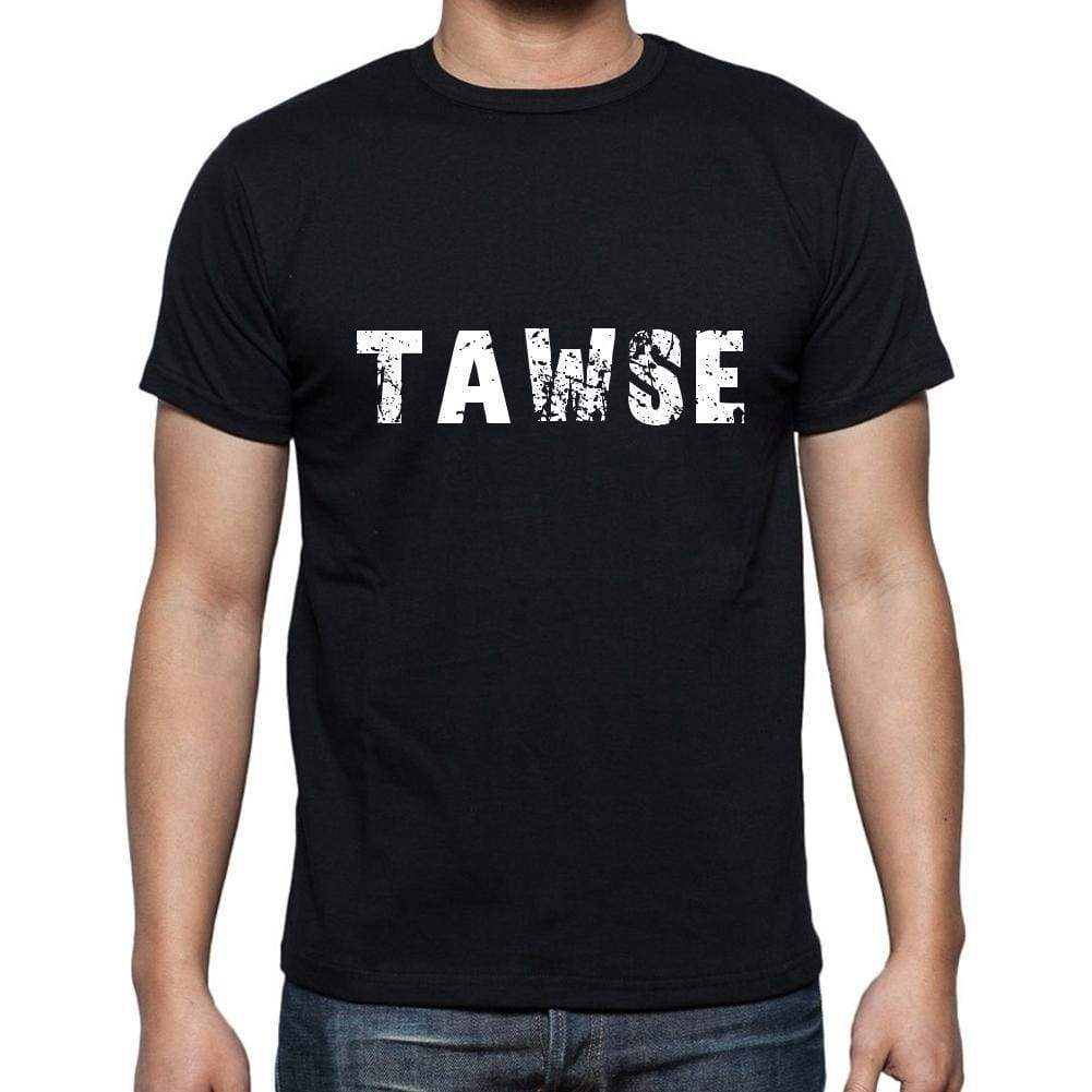 Tawse Mens Short Sleeve Round Neck T-Shirt 5 Letters Black Word 00006 - Casual