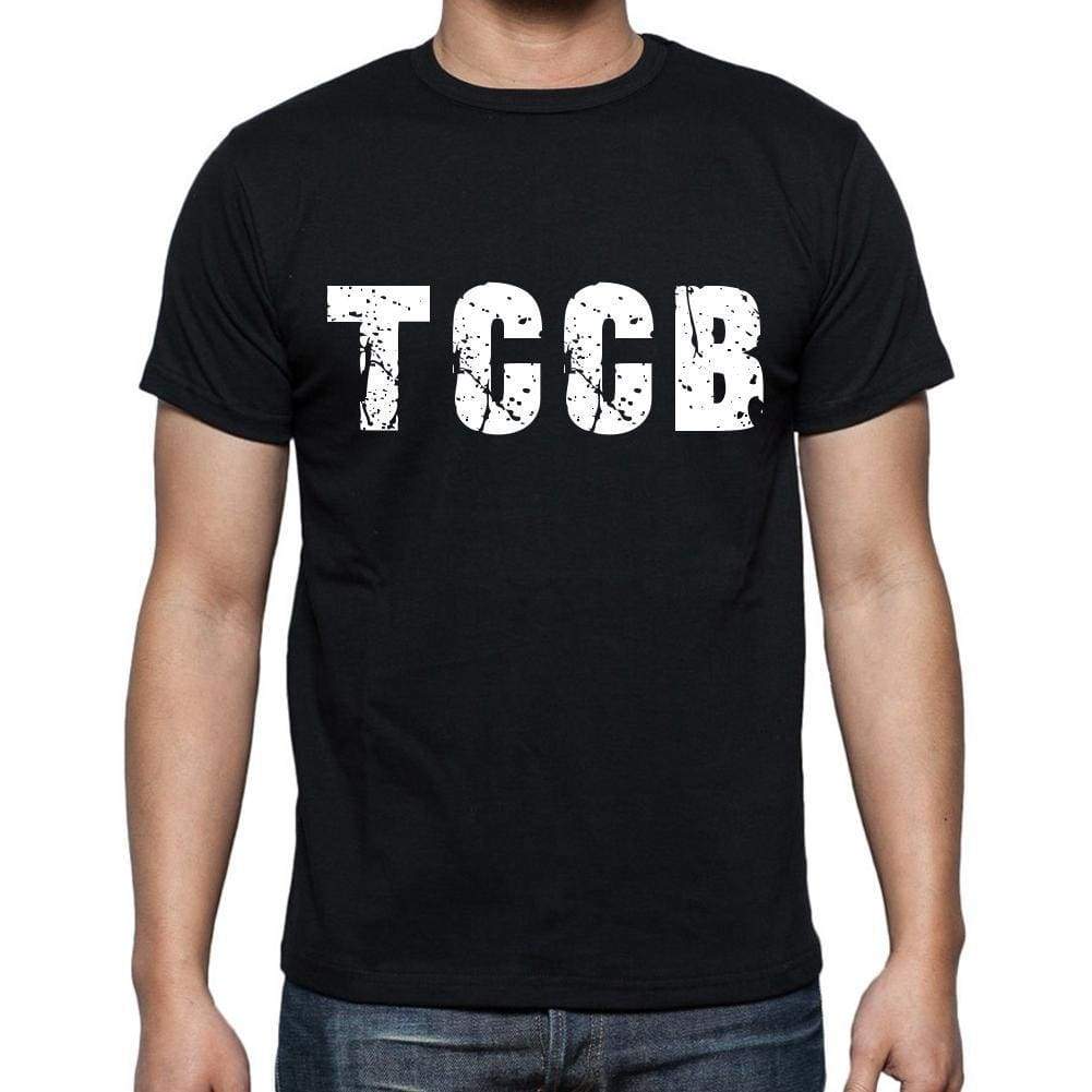 tccb <span>Men's</span> <span>Short Sleeve</span> <span>Round Neck</span> T-shirt , 4 letters Black - ULTRABASIC