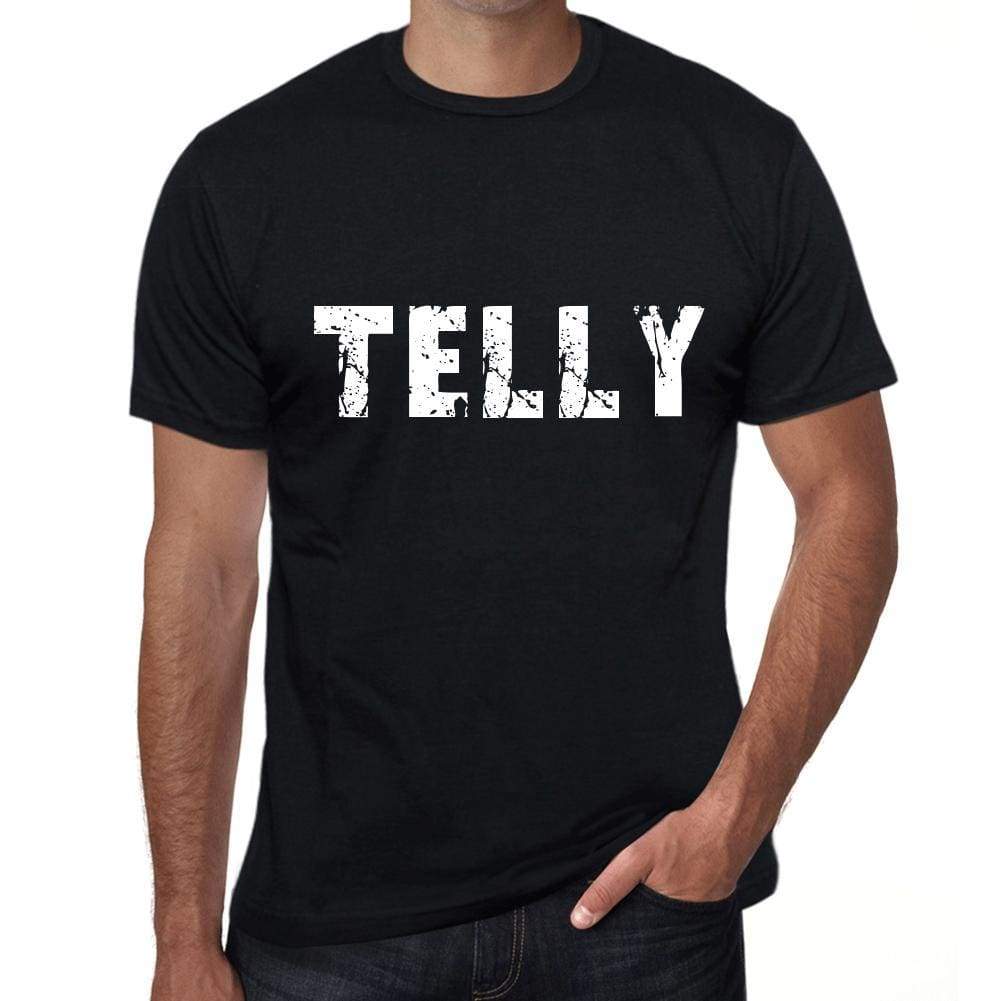 Telly Mens Retro T Shirt Black Birthday Gift 00553 - Black / Xs - Casual