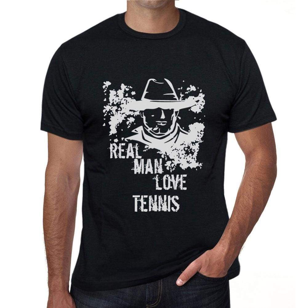 Tennis Real Men Love Tennis Mens T Shirt Black Birthday Gift 00538 - Black / Xs - Casual