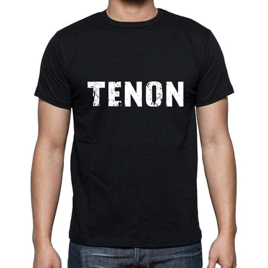 Tenon Mens Short Sleeve Round Neck T-Shirt 5 Letters Black Word 00006 - Casual