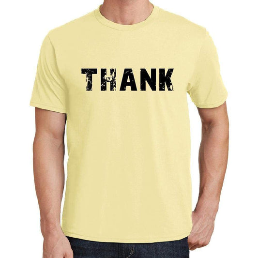 Thank Mens Short Sleeve Round Neck T-Shirt 00043 - Yellow / S - Casual