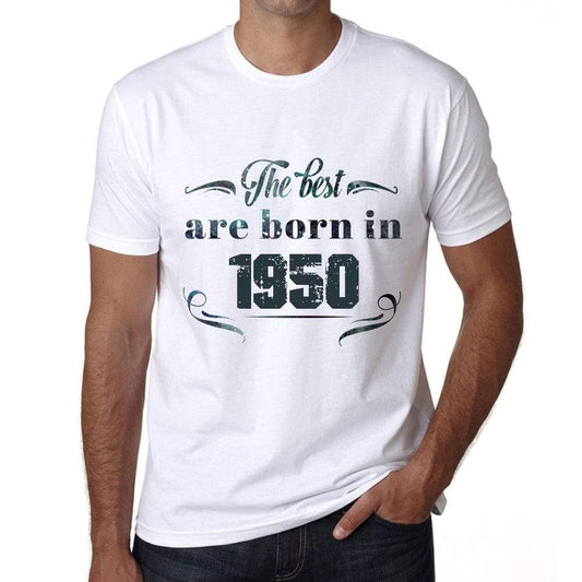 The Best Are Born In 1950 Mens T-Shirt White Birthday Gift 00398 - White / Xs - Casual