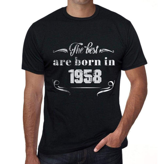 The Best Are Born In 1958 Mens T-Shirt Black Birthday Gift 00397 - Black / Xs - Casual