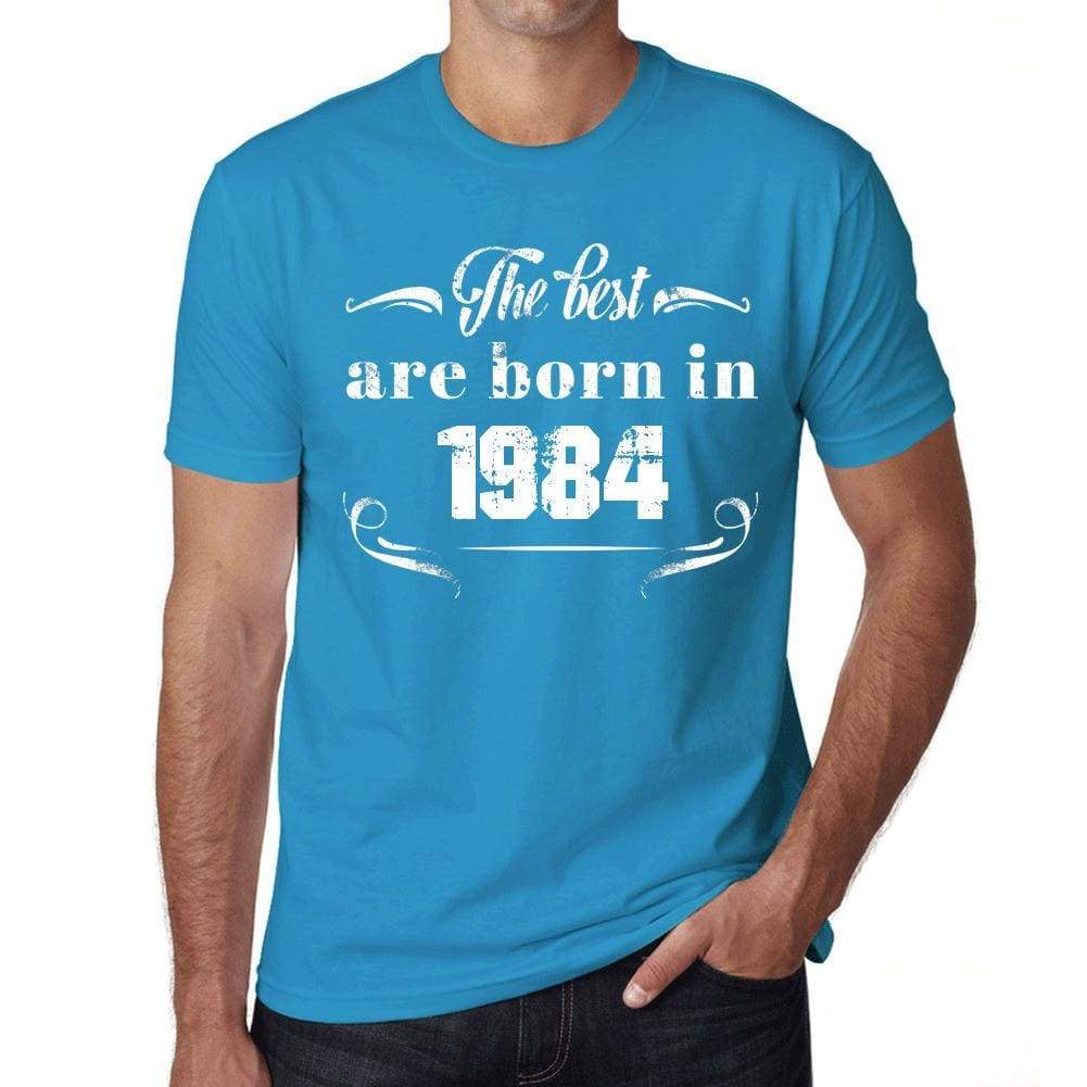 The Best Are Born In 1984 Mens T-Shirt Blue Birthday Gift 00399 - Blue / Xs - Casual