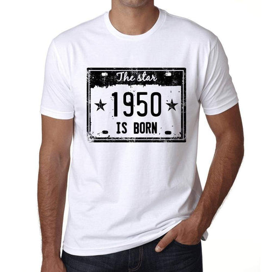 The Star 1950 Is Born Mens T-Shirt White Birthday Gift 00453 - White / Xs - Casual