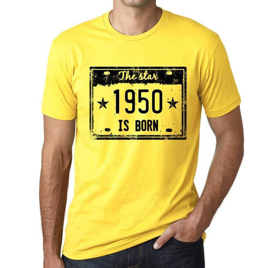 The Star 1950 Is Born Mens T-Shirt Yellow Birthday Gift 00456 - Yellow / Xs - Casual