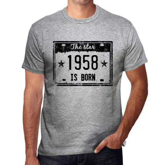 The Star 1958 Is Born Mens T-Shirt Grey Birthday Gift 00454 - Grey / S - Casual