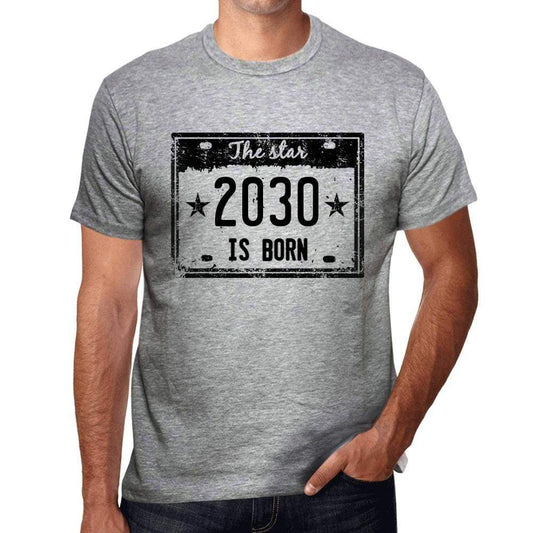 The Star 2030 Is Born Mens T-Shirt Grey Birthday Gift 00454 - Grey / S - Casual