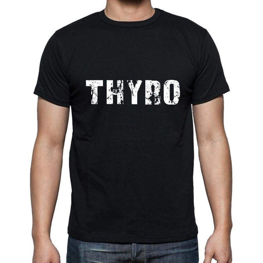 Thyro Mens Short Sleeve Round Neck T-Shirt 5 Letters Black Word 00006 - Casual