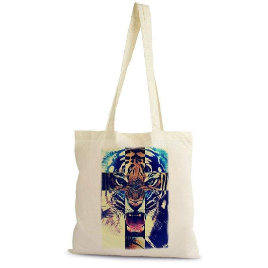 Tiger Lion Rawr Hipster Tote Bag Shopping Natural Cotton Gift Beige 00272 - Beige - Tote Bag