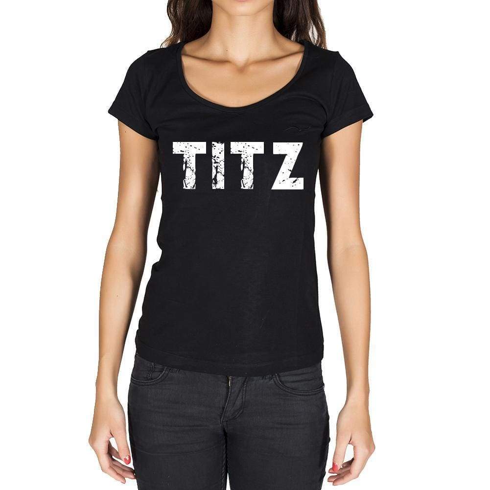 Titz German Cities Black Womens Short Sleeve Round Neck T-Shirt 00002 - Casual