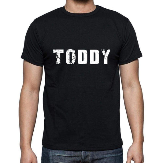 Toddy Mens Short Sleeve Round Neck T-Shirt 5 Letters Black Word 00006 - Casual