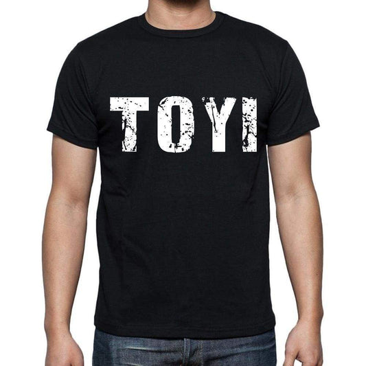 Toyi Mens Short Sleeve Round Neck T-Shirt 4 Letters Black - Casual