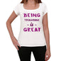 Treasurable Being Great White Womens Short Sleeve Round Neck T-Shirt Gift T-Shirt 00323 - White / Xs - Casual