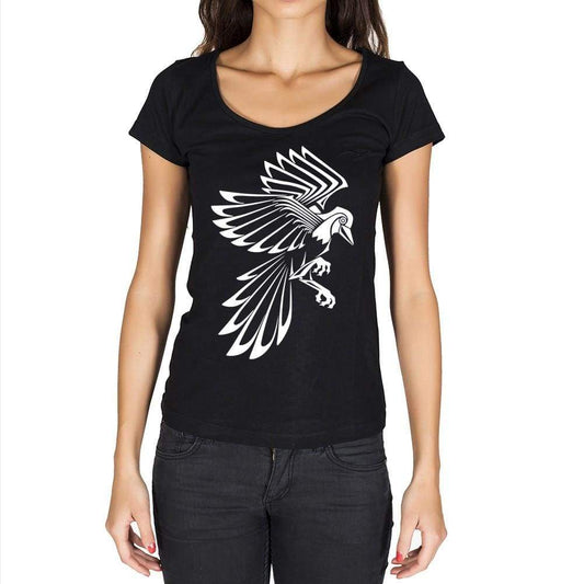 Tribal Bird Tattoo Black Gift Tshirt Black Womens T-Shirt 00165