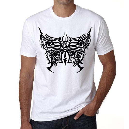 Tribal Butterfly Tattoo Mens White Tee 100% Cotton 00162