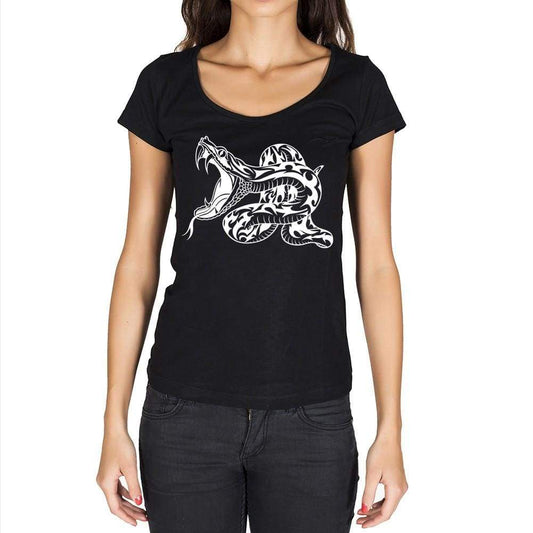 Tribal Snake Tattoo Black Gift Tshirt Black Womens T-Shirt 00165