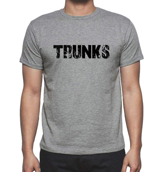 Trunks Grey Mens Short Sleeve Round Neck T-Shirt 00018 - Grey / S - Casual