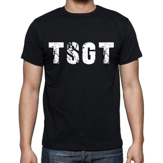 Tsgt Mens Short Sleeve Round Neck T-Shirt 4 Letters Black - Casual