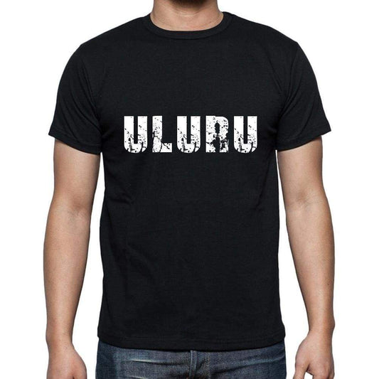Uluru Mens Short Sleeve Round Neck T-Shirt 5 Letters Black Word 00006 - Casual
