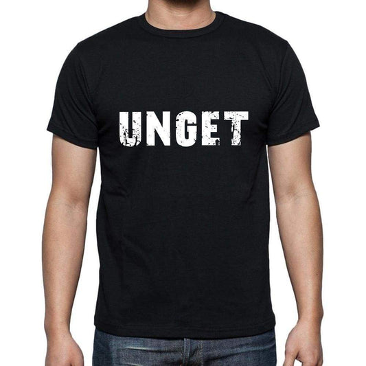 Unget Mens Short Sleeve Round Neck T-Shirt 5 Letters Black Word 00006 - Casual