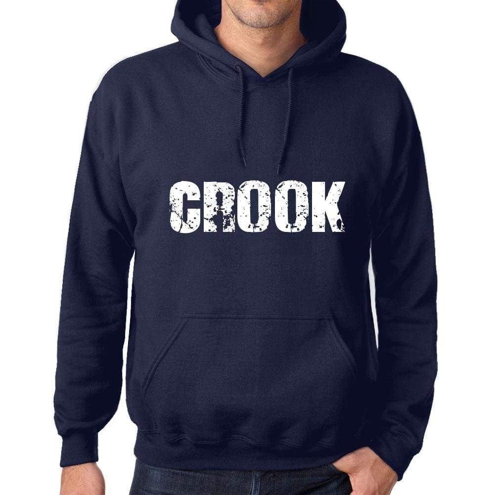 Unisex Printed Graphic Cotton Hoodie Popular Words Crook French Navy - French Navy / Xs / Cotton - Hoodies