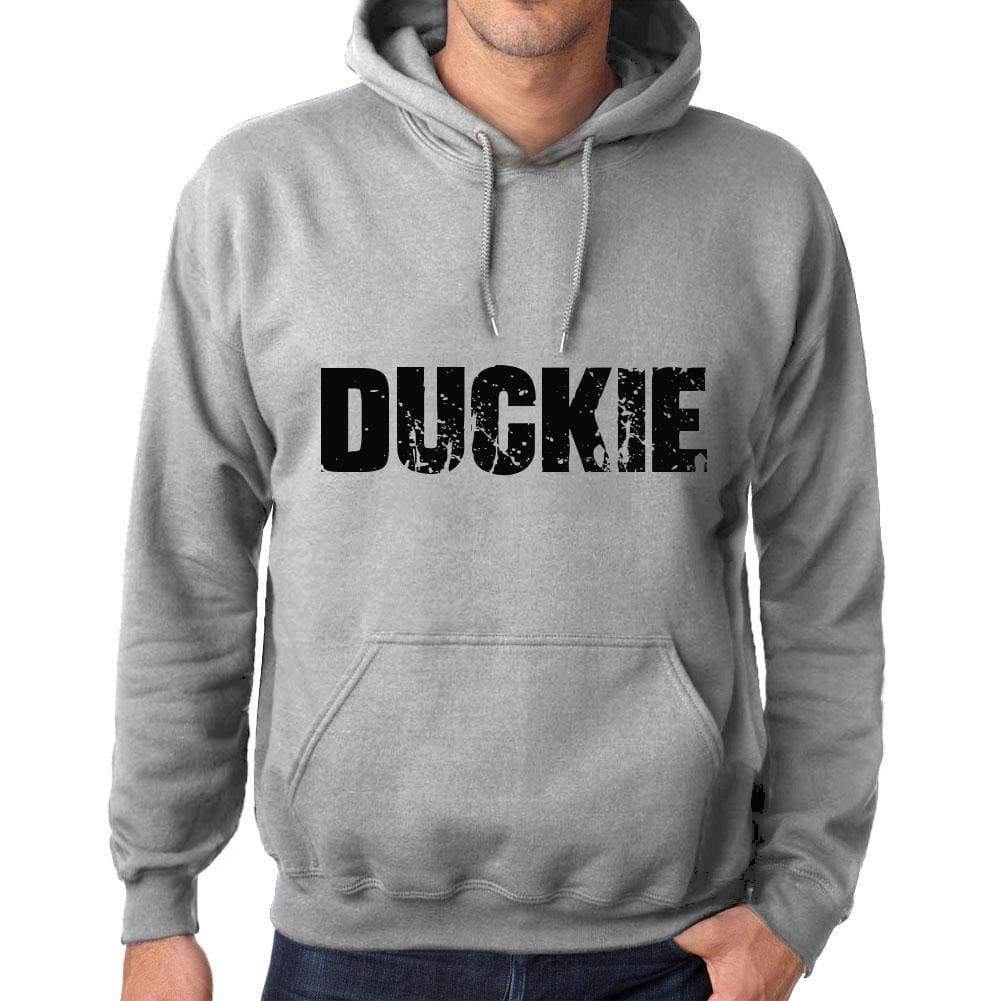 Unisex Printed Graphic Cotton Hoodie Popular Words Duckie Grey Marl - Grey Marl / Xs / Cotton - Hoodies