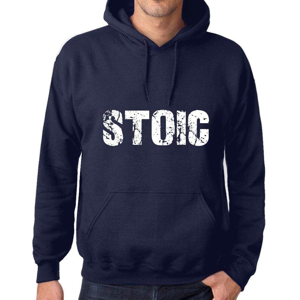 Unisex Printed Graphic Cotton Hoodie Popular Words Stoic French Navy - French Navy / Xs / Cotton - Hoodies