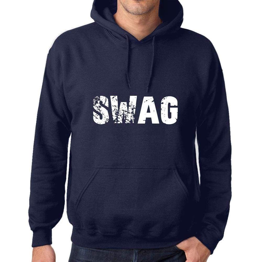 Unisex Printed Graphic Cotton Hoodie Popular Words Swag French Navy - French Navy / Xs / Cotton - Hoodies