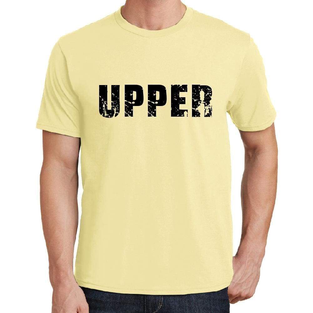 Upper Mens Short Sleeve Round Neck T-Shirt 00043 - Yellow / S - Casual