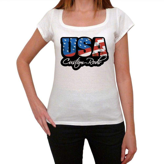 Usa Custom Rods Womens Short Sleeve Round Neck T-Shirt 00111